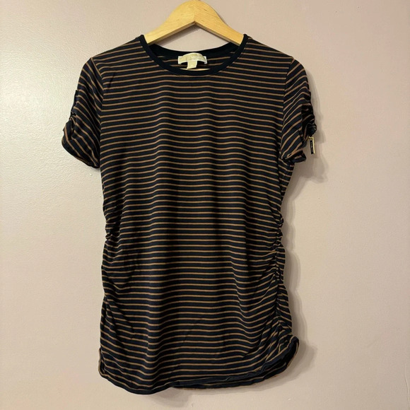 Michael Kors Tops - Michael Kors Black and Brown Striped Top